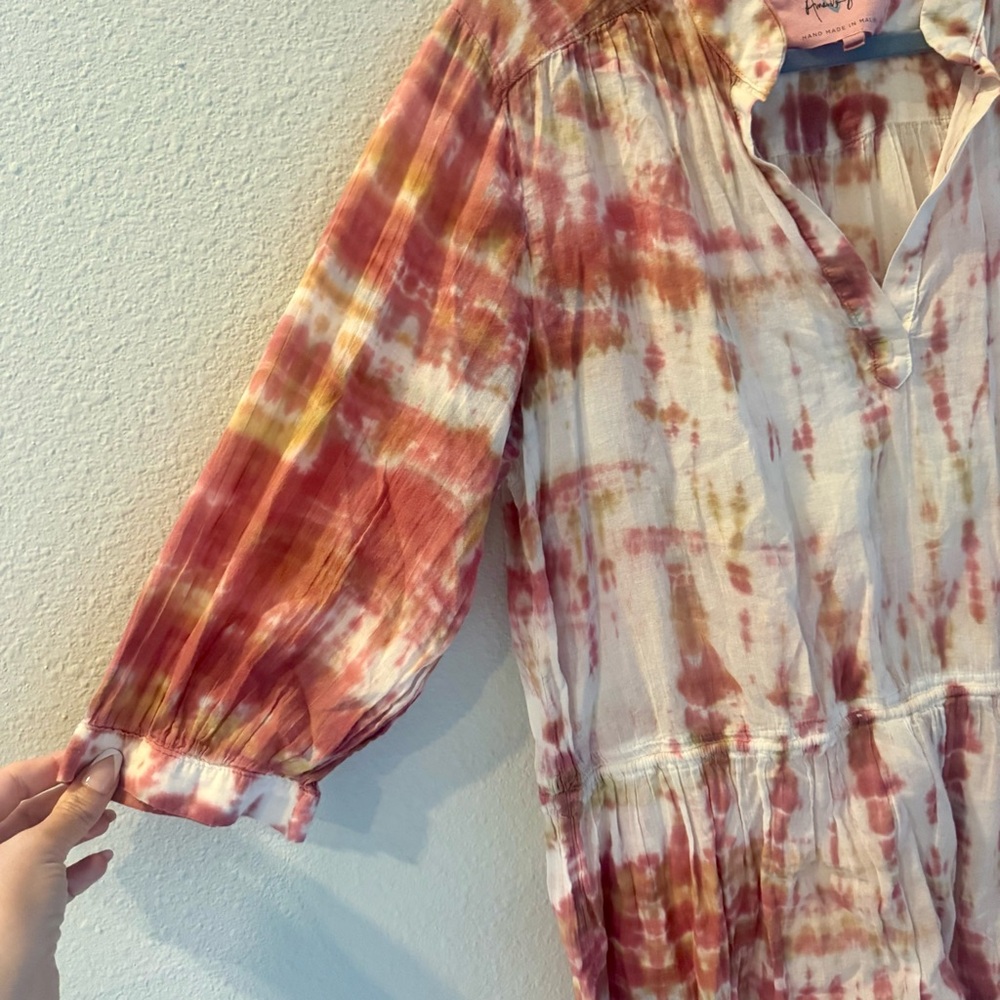 Johnny Was x Amanda Boyd Julia Cotton Tie Dye Dress L/XL - Picture 6 of 9